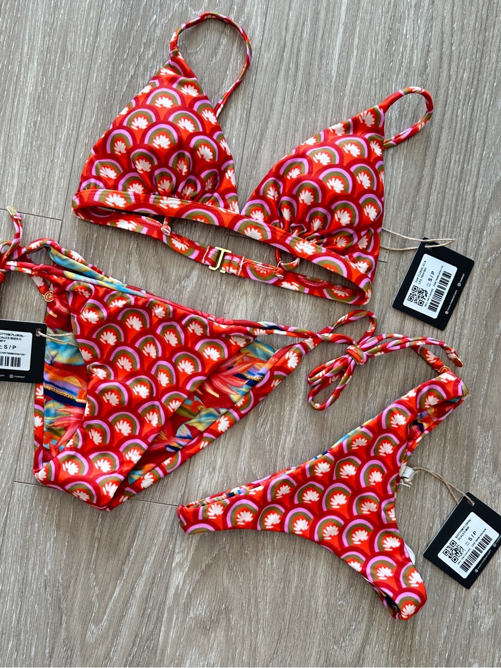 Rio de sol Multi-Print Triangle Bikini Set